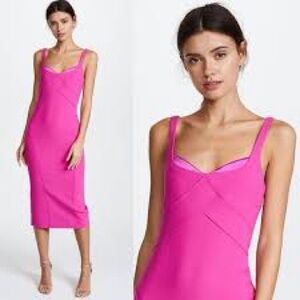 Cinq a Sept Mies Jolie Silk-Trim Dress Midi Dress